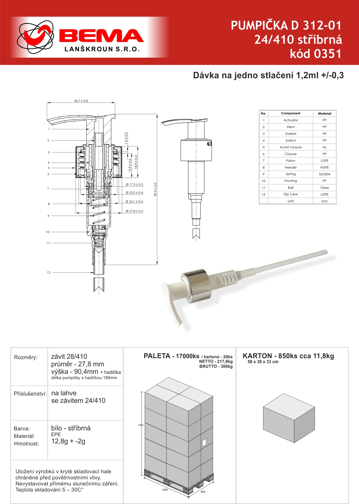 Pumpička stříbrná D312-01